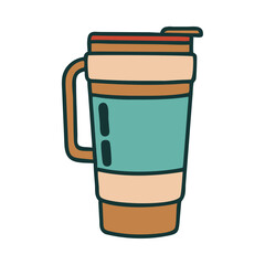 Camping gear thermal mug icon