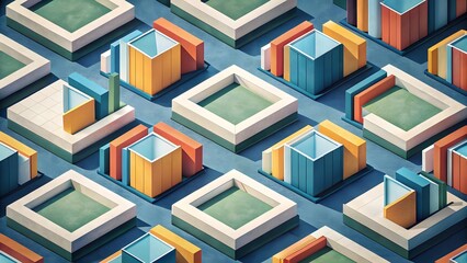 Abstract Isometric Cityscape