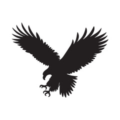Majestic Silhouette of an Eagle in Flight - High-Quality Vector Image