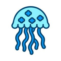 Ocean wildlife jellyfish icon