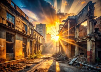Fototapeta premium Urban Exploration Sunrise: New Beginnings in the City