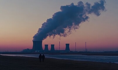 The atmosphere is contaminated by pollutants released from industrial enterprises