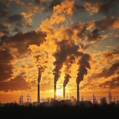 Obraz premium The air we breathe is poisoned by harmful emissions, extremely realistic