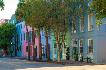 Naklejka premium Rainbow Row