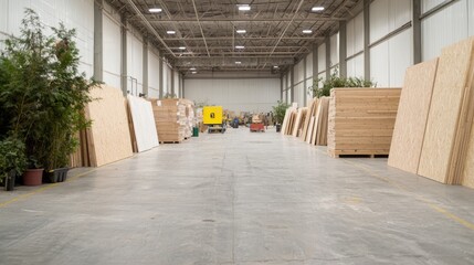 Interior Warehouse Storage of Wood Panels