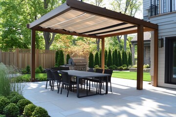 Obraz premium Outdoor patio dining pergola