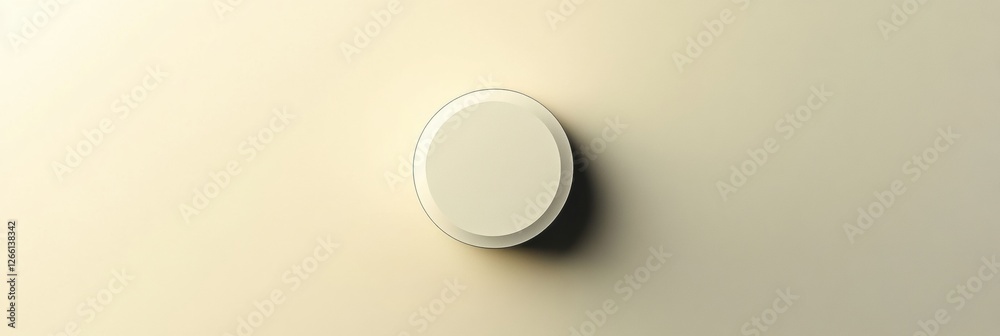 Fototapete Control knob positioned on a smooth wall surface casting a subtle shadow in soft lighting. Generative AI