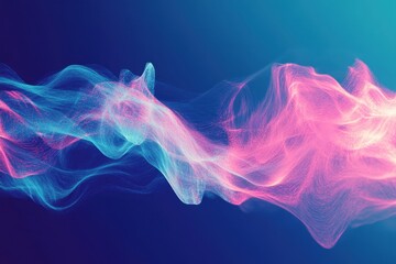 Abstract pink and blue waves flowing across the image