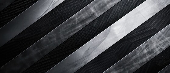 Obraz premium High contrast, carbon fiber racing stripes, geometric with sleek dark gray and black automotive texture watermark design.