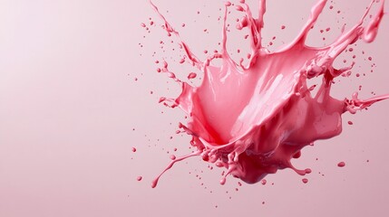 Pink paint splash, studio backdrop, vibrant, dynamic, advertising