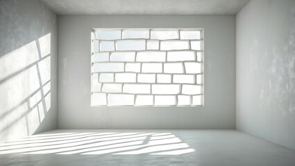 Gray wall in an empty room with concrete floor  