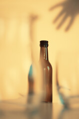 abstract image of a bottle through the glass