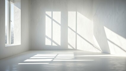 Obraz premium Gray wall in an empty room with concrete floor 