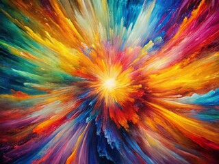 Obraz premium Vibrant Oil Pastel Burst on Textured Canvas - Abstract Art Background