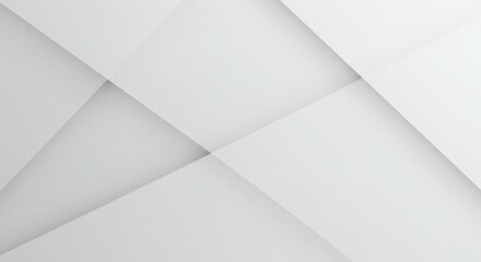 Minimalist geometric background, gray and white tones, folded paper texture, diagonal lines, subtle shadows, clean design, abstract pattern, monochromatic, architectural concept, origami-inspired, cre