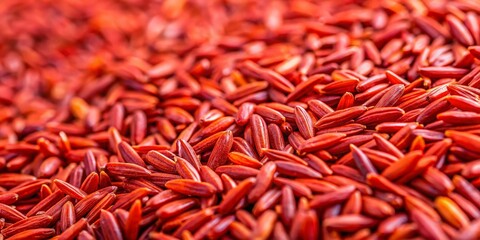 Fototapeta premium Vibrant Red Herbal Rice Grains, Close-Up Candid Shot, PNG