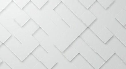 Geometric white texture, abstract 3D pattern, minimalist design, subtle shadows, clean architectural background, interlocking squares, monochromatic, light gray tones, seamless repeating motif, modern
