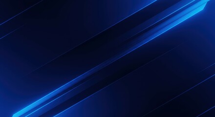 Obraz premium Vibrant blue light streaks, diagonal lines, glowing energy beams, abstract background, futuristic, high-tech, motion blur, dynamic composition, electric blue, deep navy backdrop, sleek, minimal, sci-f