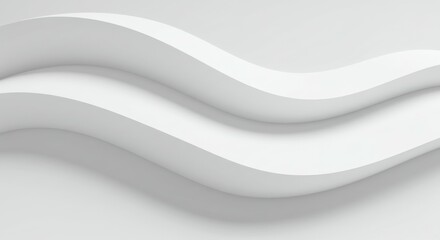 Obraz premium White waves, abstract curves, minimalist design, soft gradients, flowing lines, clean aesthetic, monochromatic pattern, smooth texture, organic shapes, fluid motion, subtle shadows, undulating surface