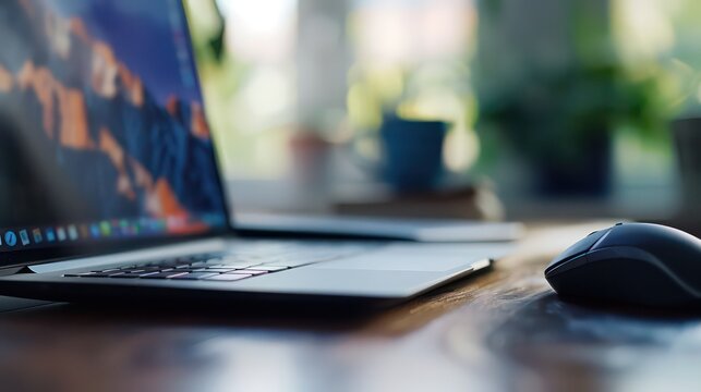 Close-up of a free virtual meeting invitation on a laptop screen, with the mouse in the corner of the frame