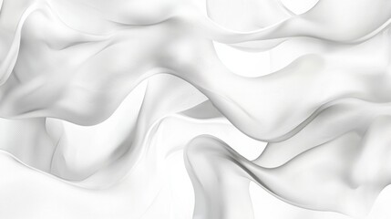 Obraz premium An abstract illustration showcasing flowing white waves with delicate lines on a light background, creating a sense of movement and fluidity.