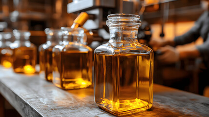 Ultra-Realistic Olive Oil Bottling Process in Action