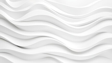 Obraz premium An abstract design featuring smooth, flowing white waves over a light background, creating a clean and serene aesthetic.
