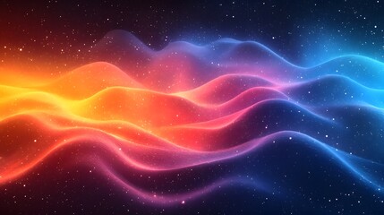 Fototapeta premium Nebulaic waves, A mesmerizing cosmic panorama of glowing formations