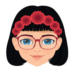 portrait of a young girl with glasses