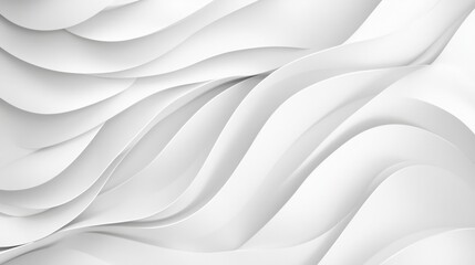 An artistic representation of gentle, flowing white waves creating a serene and clean background, perfect for various design applications.