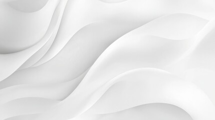 Obraz premium An elegant abstract illustration of soft, flowing white waves creating a sense of calm and serenity. The smooth texture enhances the airy feel of the design.