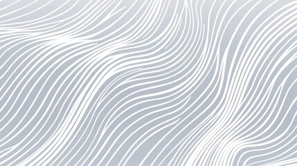 A modern abstract design featuring white wavy lines on a soft gray background, creating a fluid and dynamic visual effect.