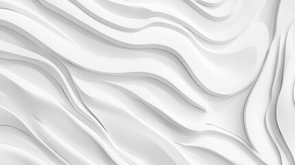 A creative abstract illustration displaying flowing white waves against a smooth surface, featuring a minimalistic design with soft contours.