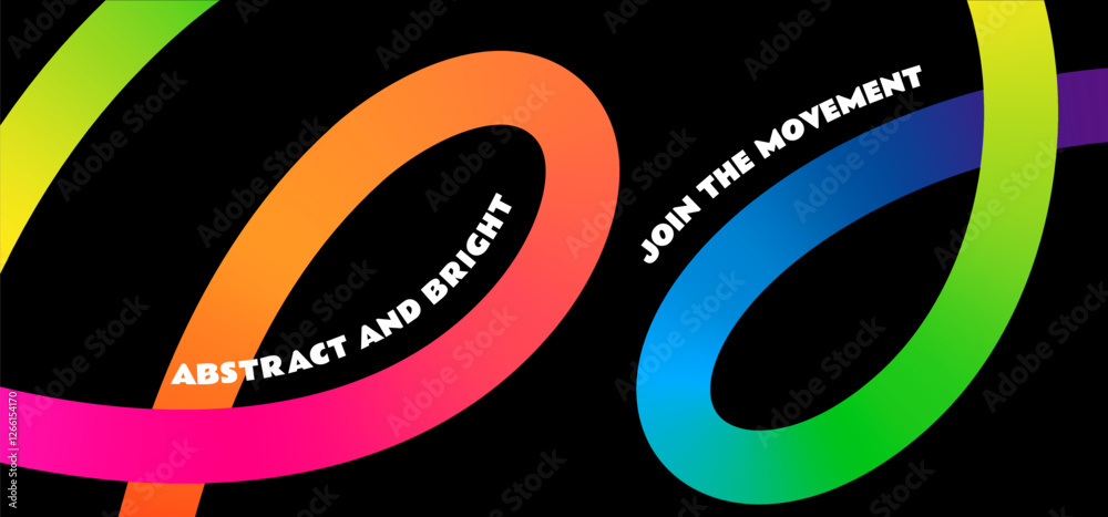 Fototapete Abstract Background with Color Lines and Gradient. Vector Wavy Rainbow Pattern with Ribbons. Dynamic and Fun 3D Shapes