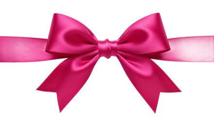 Pink Ribbon Bow Isolated on White Background Premium Quality