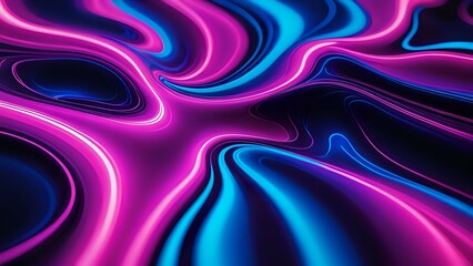 Obraz premium A smooth, glowing liquid texture with vibrant neon pink, electric blue, and bright purple waves, creating a futuristic and energetic background.