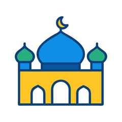 Mosque Icon: A Vibrant Illustration of Islamic Architecture