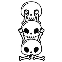 skulls graffiti stickers pixo vector art