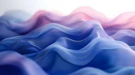 Obraz premium Serene abstract waves in blended shades of blue, purple and pink