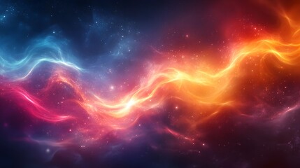 Obraz premium Cosmic symphony, A breathtaking celestial panorama of vibrant nebulous clouds