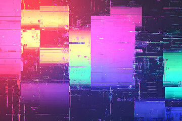 Abstract pastel neon rainbow pixel texture bg video screen. tv pattern background square noise effect. Modern vhs 8 bit static display element. Futuristic broadcast gradient banner for television. 