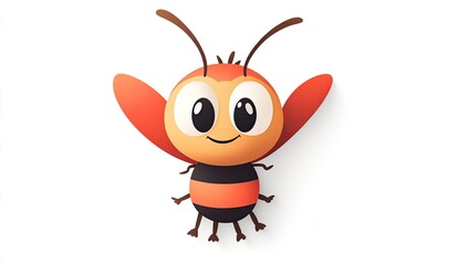 Fototapeta premium Happy Cartoon Bee Character Illustration Design