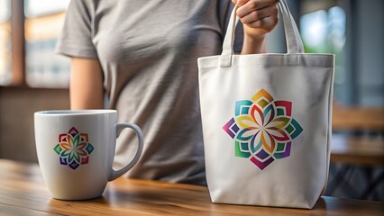 Tote Bag and Mug with Mandala Design