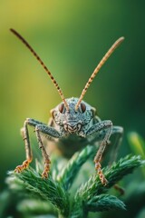 A Detailed Closeup Of A Grey Insect On Green Foliage