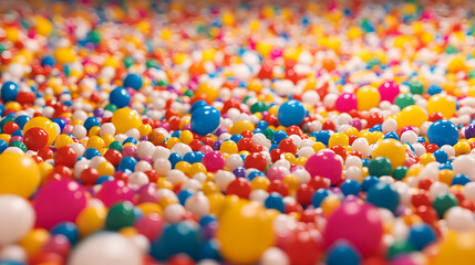 Festive celebration with colorful balloon display vibrant environment creative composition joyful atmosphere