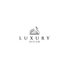 peacock logo with line art design style