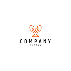 trophy logo with number 1 in flat design style