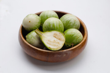 Thai green eggplant, fresh organic vegetables