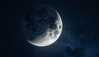 Fototapeta premium Moon against starry night sky