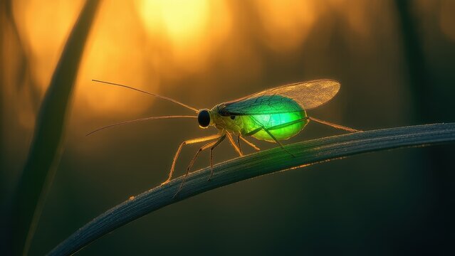 winged green insect on a leaf